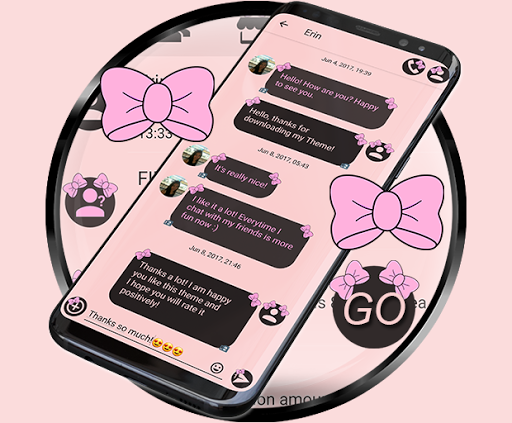 SMS Theme Ribbon Pink messages - عکس برنامه موبایلی اندروید