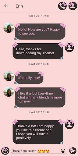 SMS Theme Ribbon Pink messages - Image screenshot of android app