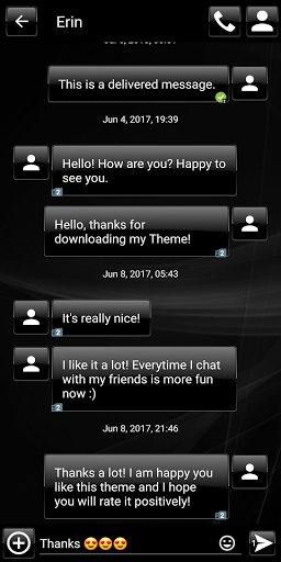 SMS Theme Dusk Black messages - عکس برنامه موبایلی اندروید