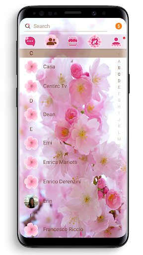SMS Theme Love Cherry - pink - Image screenshot of android app