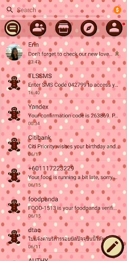 SMS Theme Love Chocolate pink - عکس برنامه موبایلی اندروید