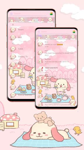 SMS Theme Rabbit Fluffy Pink - عکس برنامه موبایلی اندروید