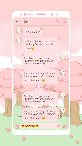 SMS Theme Rabbit Sakura - Pink - Image screenshot of android app