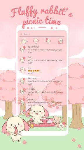 SMS Theme Rabbit Sakura - Pink - عکس برنامه موبایلی اندروید