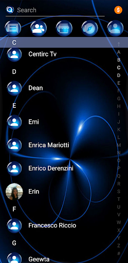 SMS Theme Sphere Blue - black - Image screenshot of android app