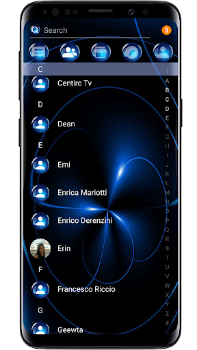 SMS Theme Sphere Blue - black - Image screenshot of android app