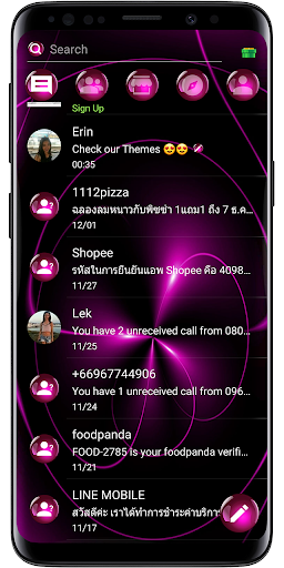 SMS Theme Sphere Pink - chat - Image screenshot of android app
