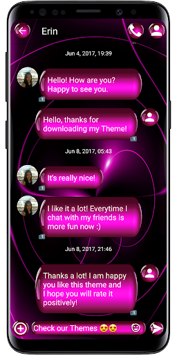 SMS Theme Sphere Pink - chat - Image screenshot of android app