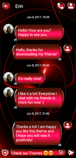 SMS Theme Sphere Red - black - عکس برنامه موبایلی اندروید
