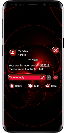 SMS Theme Sphere Red - black - عکس برنامه موبایلی اندروید