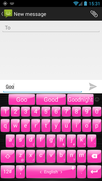 Keyboard Theme Gloss Pink - Image screenshot of android app