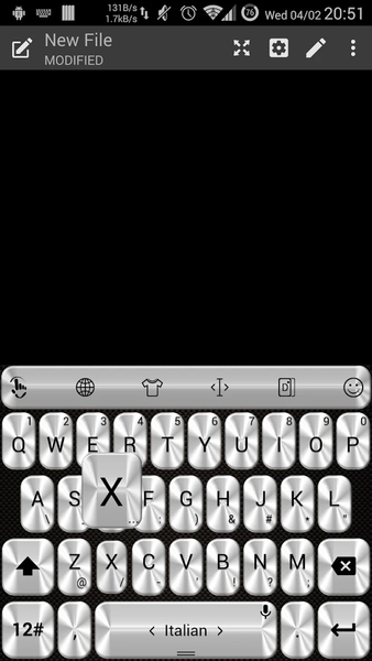 Keyboard Theme Metallic Silver - Image screenshot of android app