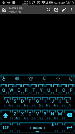 Keyboard Theme Neon 2 Cyan - Image screenshot of android app