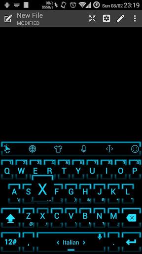 Keyboard Theme Neon 2 Cyan - Image screenshot of android app