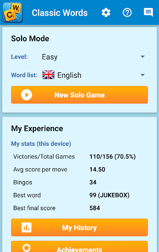 Classic Words Solo - Gameplay image of android game