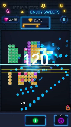 Brick Breaker: Neon Brick Ball - Gameplay image of android game
