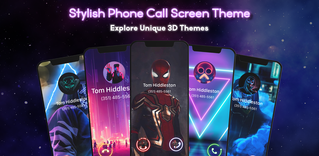 Color Phone Call Screen Theme - Image screenshot of android app