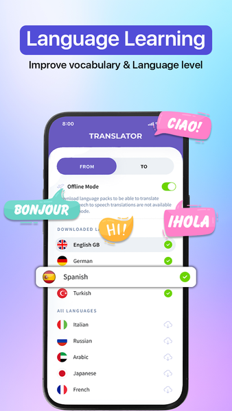 Language Translator, Translate - عکس برنامه موبایلی اندروید
