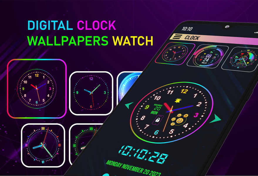 Neon Digital Clock Smart Watch - عکس برنامه موبایلی اندروید