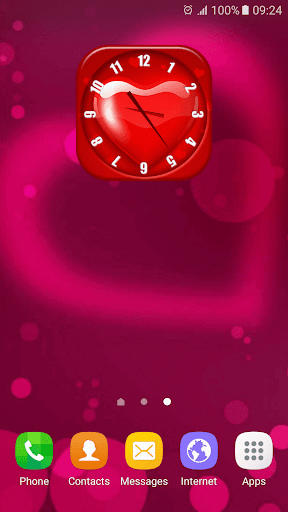 Heart Analog Clock Widget - عکس برنامه موبایلی اندروید