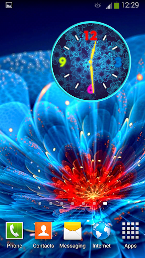 Neon Flowers Clock - عکس برنامه موبایلی اندروید