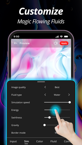 Live Wallpaper: Magic Fluid - عکس برنامه موبایلی اندروید