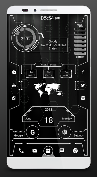 Futuristic Launcher 2, Applock - Image screenshot of android app