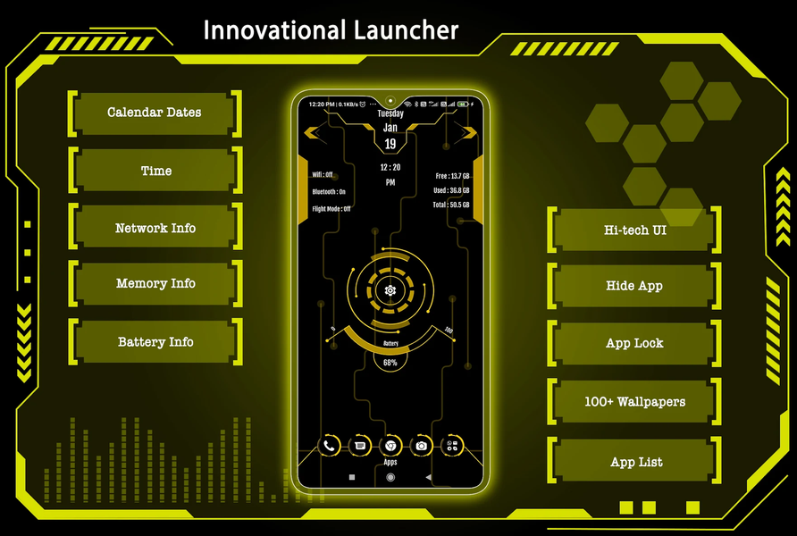 Innovational Launcher -AppLock - عکس برنامه موبایلی اندروید