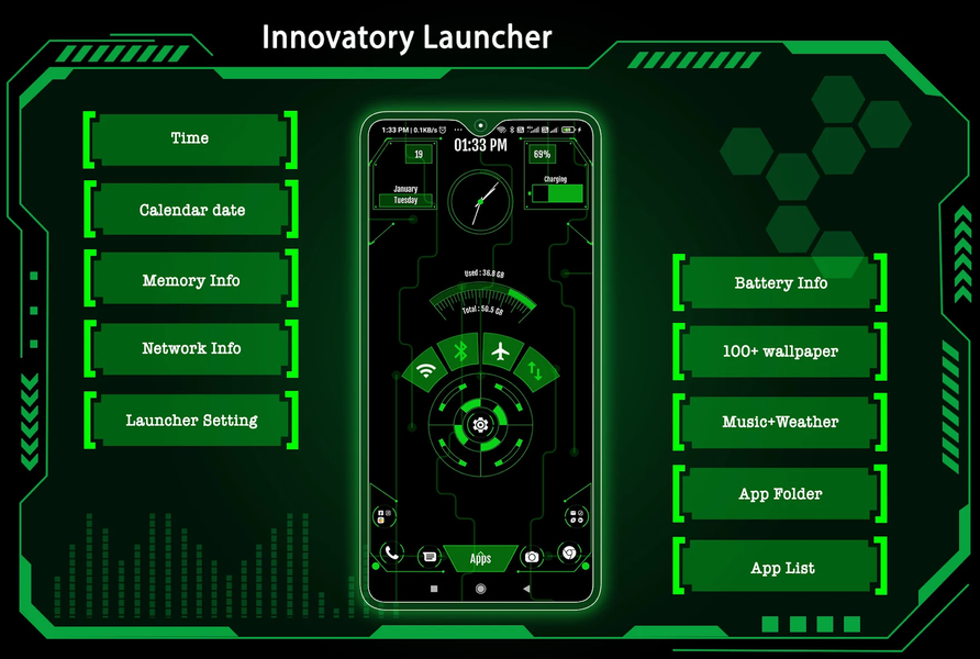 Innovatory Launcher - Hi-tech - عکس برنامه موبایلی اندروید