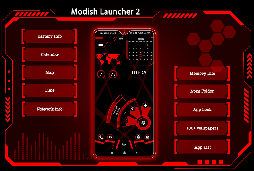Modish Launcher ۲ - App lock - عکس برنامه موبایلی اندروید
