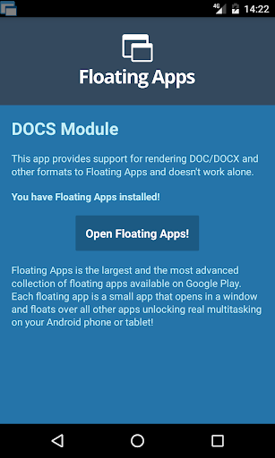 Floating Apps - DOCS Module - Image screenshot of android app