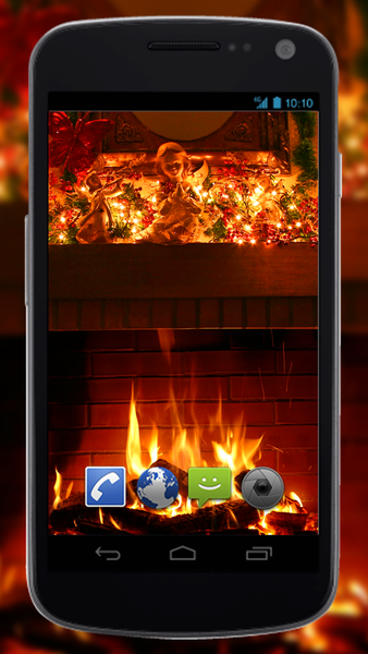 4K Xmas Fireplace Video Live Wallpaper - Image screenshot of android app