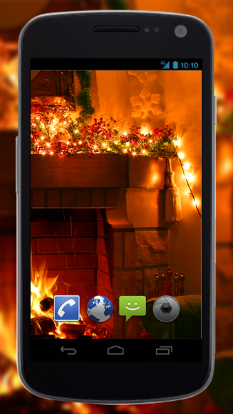 4K Xmas Fireplace Video Live Wallpaper - Image screenshot of android app