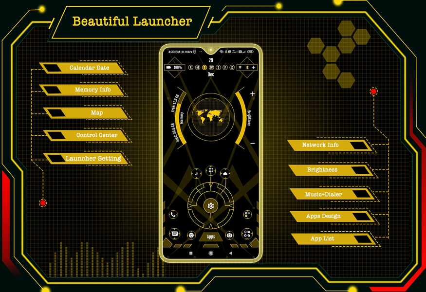 Beautiful Launcher - App lock - عکس برنامه موبایلی اندروید