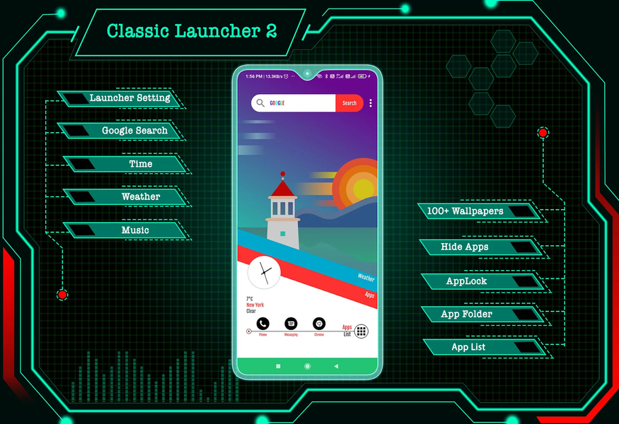 Classic launcher 2 - Applock - عکس برنامه موبایلی اندروید