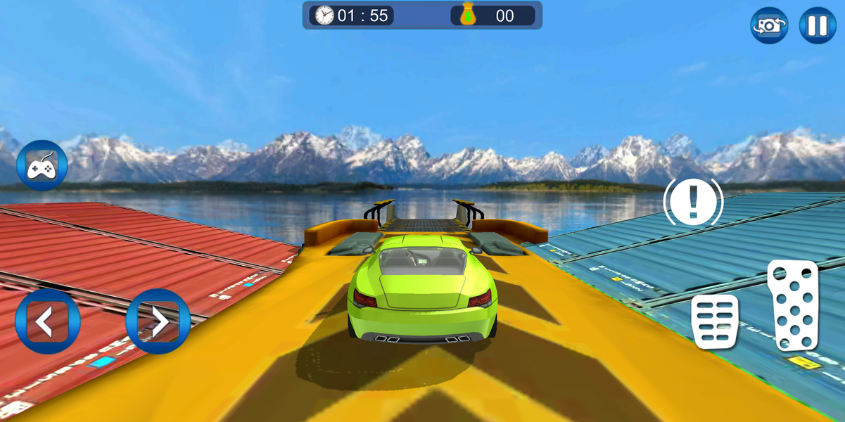 Mega Car Sky Ramp - Gameplay image of android game