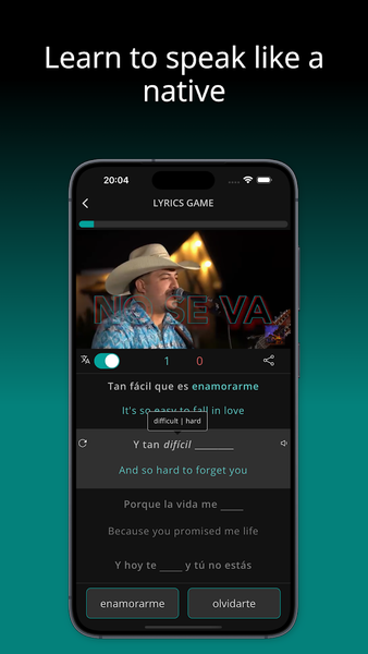 Learn Spanish with LyricFluent - Image screenshot of android app