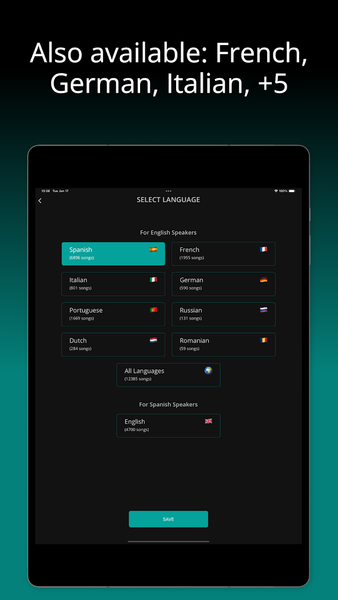 Learn Spanish with LyricFluent - Image screenshot of android app