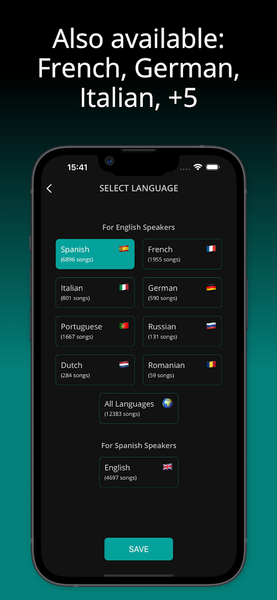 Learn Spanish with LyricFluent - Image screenshot of android app