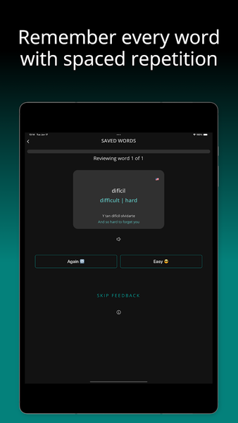 Learn Spanish with LyricFluent - Image screenshot of android app