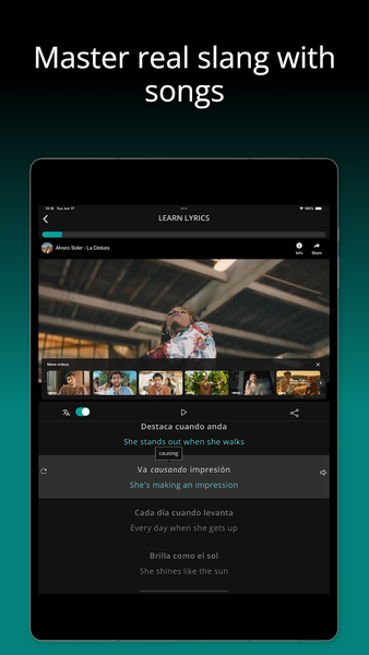 Learn Spanish with LyricFluent - Image screenshot of android app