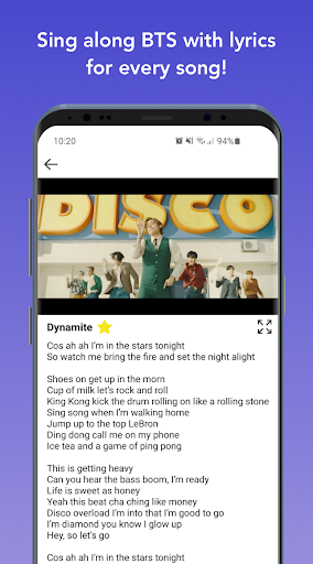 BTS Lyrics Offline - عکس برنامه موبایلی اندروید