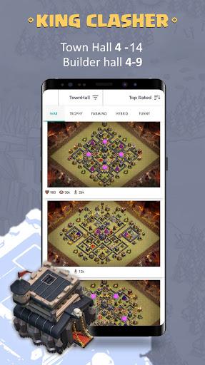 Clash Base Layouts With link 2021 - King Clasher - Image screenshot of android app