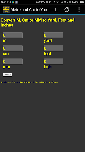 m, cm, mm to yard, feet, inch - عکس برنامه موبایلی اندروید