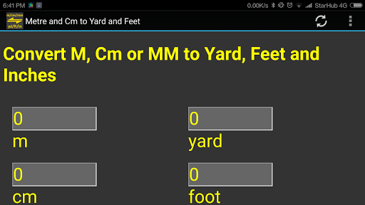 m, cm, mm to yard, feet, inch - عکس برنامه موبایلی اندروید