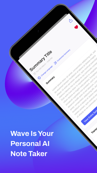 Wave AI Note Taker - Image screenshot of android app