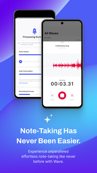 Wave AI Note Taker - Image screenshot of android app