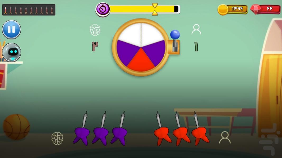 بازی ریاضی دارت شانسی، آموزش احتمال - عکس بازی موبایلی اندروید
