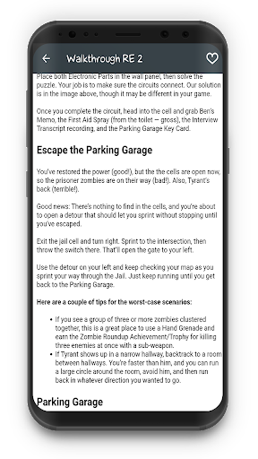 RE 2 Walkthrough - Image screenshot of android app
