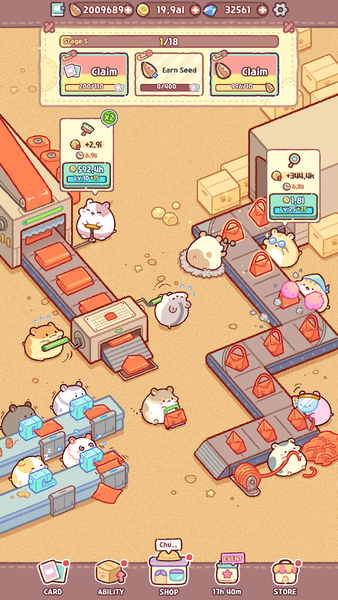 Hamster Bag Factory : Tycoon - Gameplay image of android game